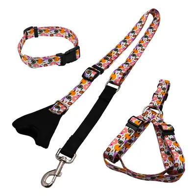 Dog Pulling Rope Chest Collar Three-Piece Leash Buffer Retractable Reflective Traction Belt