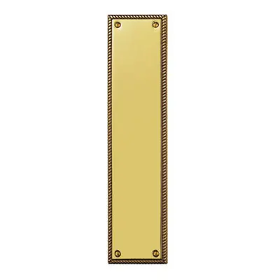 Georgian Door Finger Plate x 74mm Rope Design Border Polished Brass