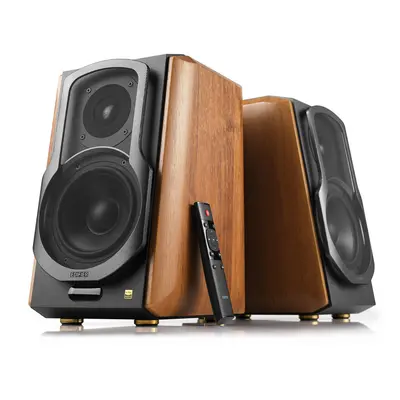 Edifier S1000MKII Hi-Res Audio Active 2.0 Bluetooth Bookshelf Speaker Set - Brown