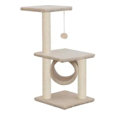 vidaXL 65cm Beige Cat Tree with Sisal Scratching Posts