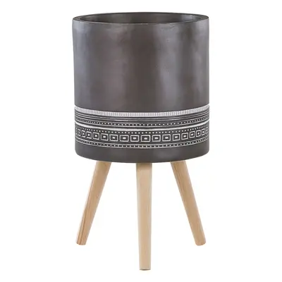 Elevated Plant Pot EVRETI Ceramic Dark Grey