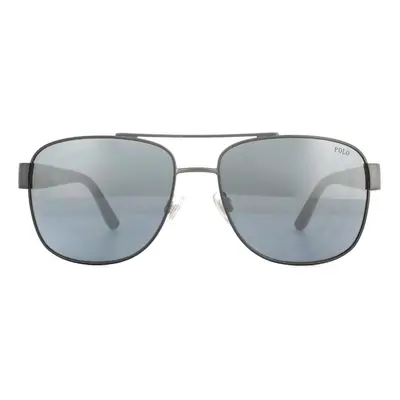 Polo Ralph Lauren Sunglasses PH3122 91576G Matte Dark Gunmetal Light Grey Mirror