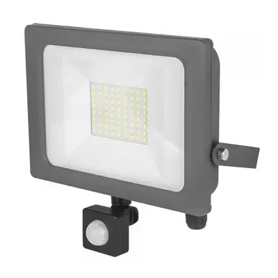 STATUS Slim Line LED Flood Light with PIR - Grey - 50W [S50WSFLGPIR1PKB3]