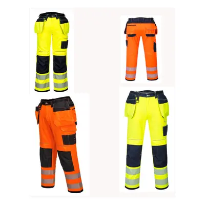 (40") PORTWEST T501 PW3 Hi-Vis Holster Work Trouser SAFETY Knee Pads Pockets Contrast