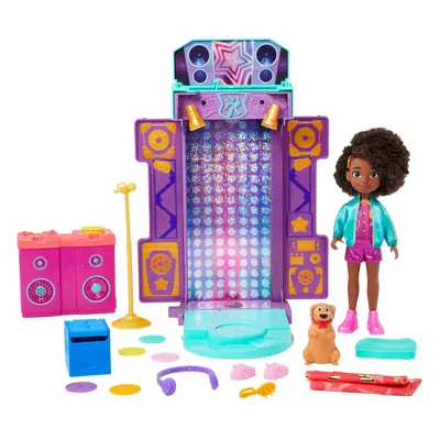 Karma's World Toys Doll and Playset 2-in-1 Transforming Musical Star Stage (14.2-in) with Lights