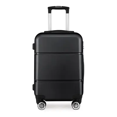 (Black) Inch Hard Shell ABS Cabin Suitcase Wheels Hand Luggage