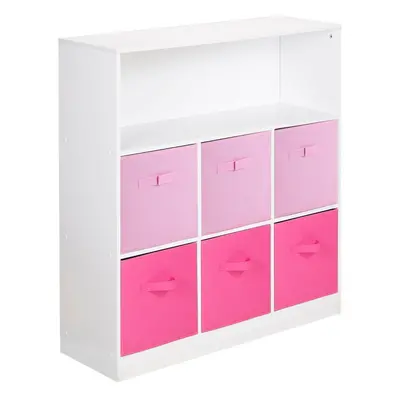 (2 Tone Pink, White (Out of Stock)) Wood White Black Cubed Storage Units Drawers