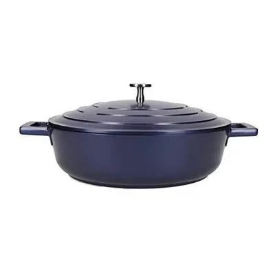 MasterClass Shallow Litre Casserole Dish with Lid - Metallic Blue