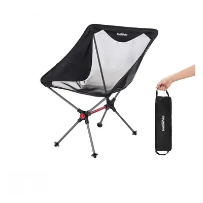 (Black) Aluminium Alloy Max Load 120KG Folding Chair Outdoor Poratble Traveling Camping Picnic C