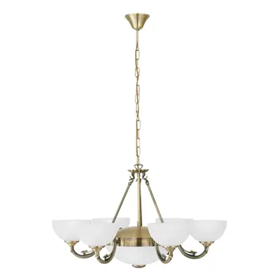 Pendant Light Colour Bronzed Shade White Satin Glass Bulb E14 E27 6x40W 2x60W