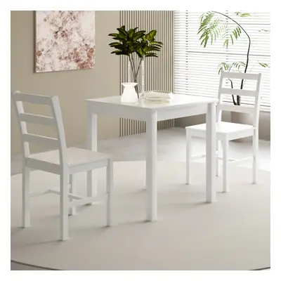 (All White, Small Table With Chairs) Wooden Dining Set Available in Sizes and Colours With Or Ch