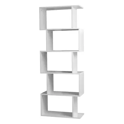 (White, Tier) Wooden S-Shaped Display Bookcase Storage Divider