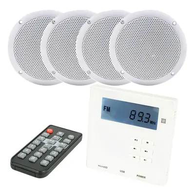 Wall Mounted Micro Bluetooth Amplifier & Ceiling Speaker Kit Stereo HiFi Music