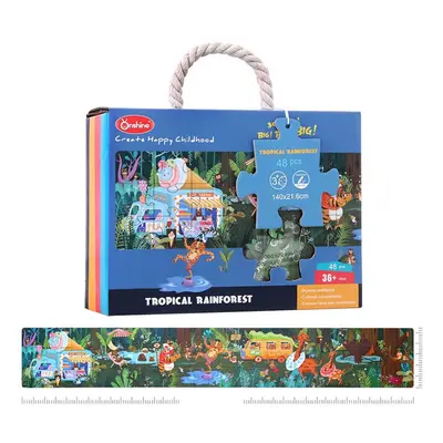 () 48/140 Pcs Paper Rainforest Science Laboratory Puzzle Parent-child Educational Toy Set for Ki