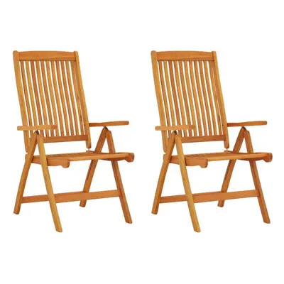 (2) vidaXL 2/4/6/8x Solid Wood Eucalyptus Folding Garden Chairs Foldable Chair