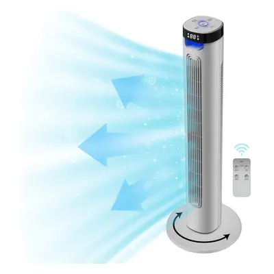 (Grey) 36" Tower Fan Electric Cooling Fan with Remote Control Oscillating Fan Quiet