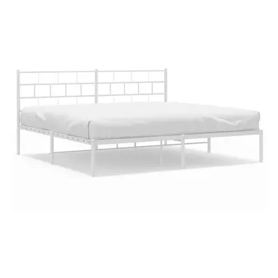 (with headboard, x cm) vidaXL Metal Bed Frame Bed Base with Headboard and Footboard White 107x20