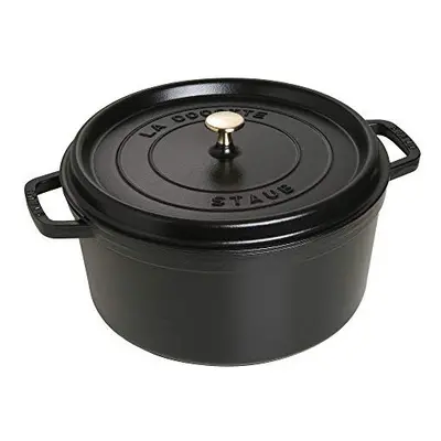 STAUB Cast Iron Roaster/Cocotte, Round, cm, 8.35 L, Black