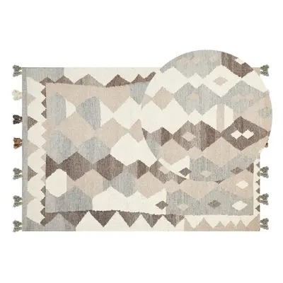 Wool Kilim Area Rug x cm Multicolour ARALEZ