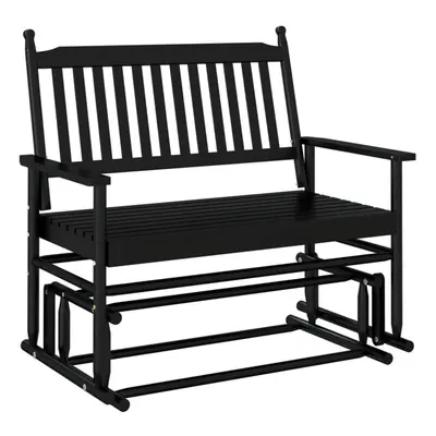 (black) vidaXL Glider Bench Rocking Bench Outdoor Bench Garden Bench Solid Wood Poplar