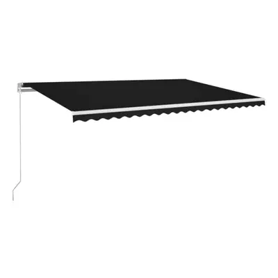 vidaXL Manual Retractable Awning with LED 500x300 cm Anthracite Shade Shelter