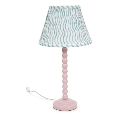 ValueLights Bobbins Green Arrow Shade Rose Pink Table Lamp and Bulb