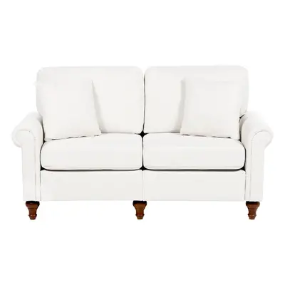 2 Seater Fabric Sofa White GINNERUP