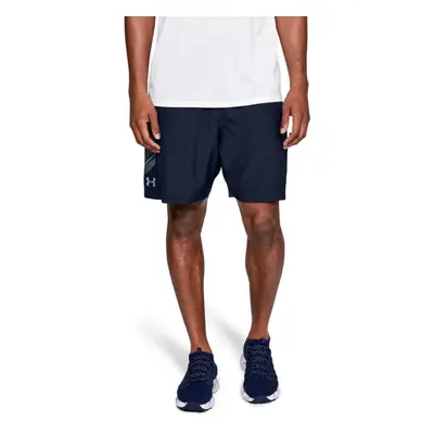 (S, Academy/Steel) Under Armour Mens Woven Graphic Lightweight Breathable Wicking Shorts