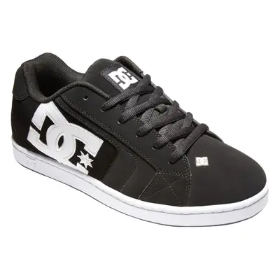 (UK 9.5, Black/White) DC Shoes Mens Net Leather Low Rise Skateboarding Trainers Sneakers Shoes