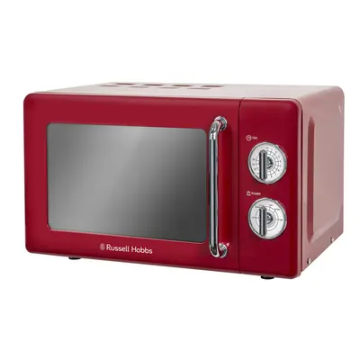 Russell Hobbs Retro Microwave 700W 17L Red Compact Manual RHRETMM705R