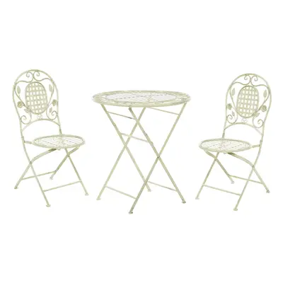 Bistro Set Folding BIVIO Metal Light Green