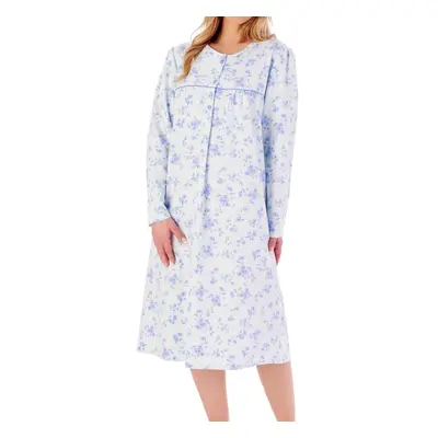 (Blue, 24/26) Slenderella ND02210 Women's Floral Print Cotton Nightdress