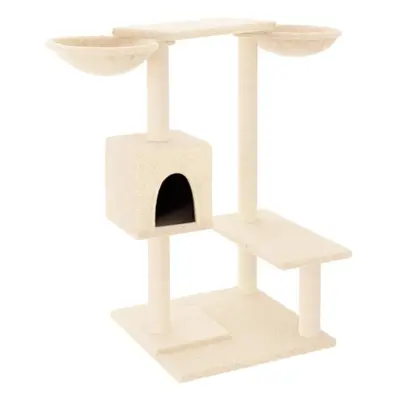 (cream) vidaXL Cat Tree with Scratching Posts Cat Tower Cat Climber Activity Center