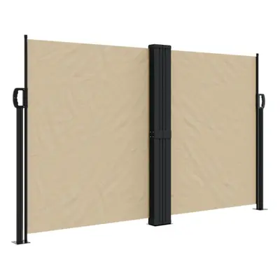 (beige, x cm) vidaXL Retractable Side Awning Outdoor Privacy Screen Shade Black 120x1200 cm