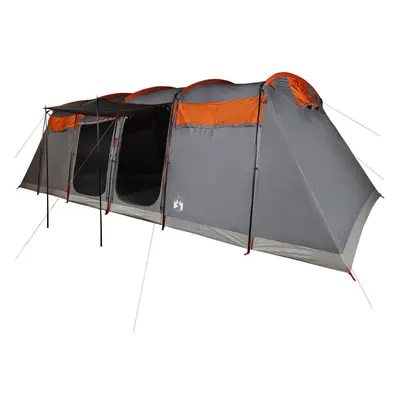 (grey and orange, 10-person) vidaXL Family Tent Tunnel Camping Tent Fishing Lightweight Tent Wat