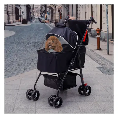 (Black) Detachable Pet Stroller for Cats and Dogs