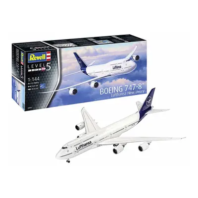 Revell GmbH Boeing Lufthansa "New Livery" Plastic Model Kit, White, 1:144