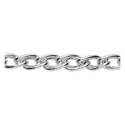 Jewelco London Ladies Sterling Silver Twisted Double Curb Link Chain Bracelet 9mm 8.25 inch - GV