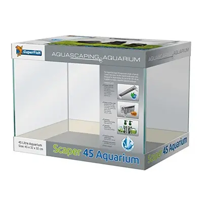 Superfish Scaper Aquarium Starter Set Up, White,Black