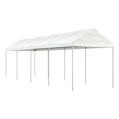 (8.92 x 2.28 x 2.69 m) vidaXL Gazebo Part Tent with Roof Pavilion Outdoor Marquee White Polyethy