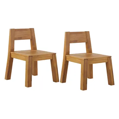 Set of Garden Chairs LIVORNO Acacia Wood Light Wood