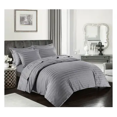 (Silver , Double) Stripe Duvet Cover Egyptian Cotton Thread