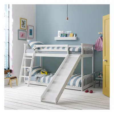 Tuva Low Cabin Bed with Bunk Underbed & Slide in Classic White