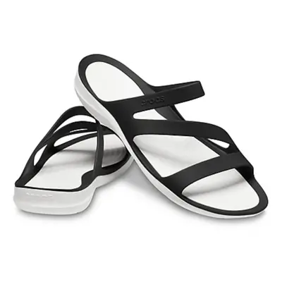 (Women's US 6) Crocs Womens Swiftwater Sandals Ladies Footwear - Black/White