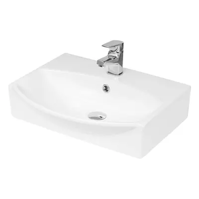 Rectangular Wall Hung Ceramic Tap Hole Basin - 500mm