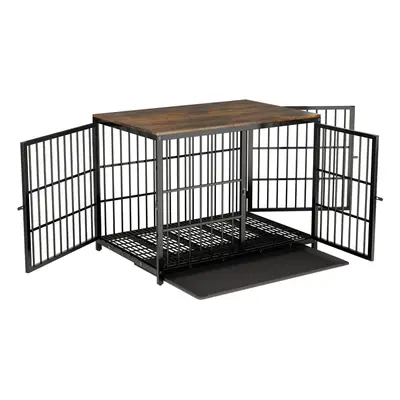 (Black 42inch(107.4*71.4*81Hcm)) Furniture Style Wooden Dog Crate End Table