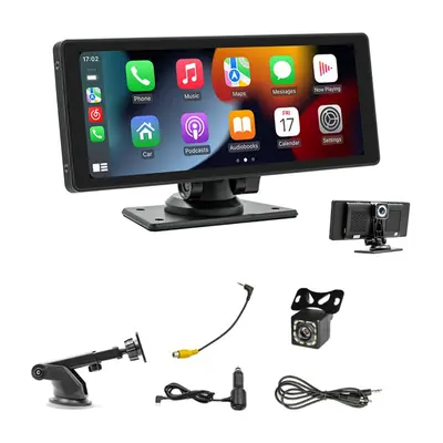 Portable Wireless Carplay Car Stereo with Dash Cam