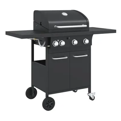 vidaXL Gas BBQ Grill with Burners Gas Barbecue Black Powder-coated Steel