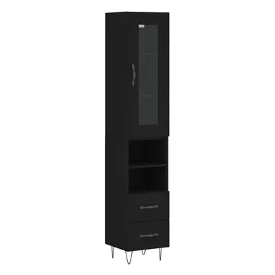 (black, drawers shelves) vidaXL Highboard Sideboard Storage Cabinet Home Side Cabinet Engineered