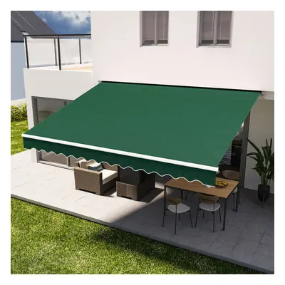 Manual Retractable Patio Awning Top Fabric UV Sunroof Outdoor Shade Wall Canopy